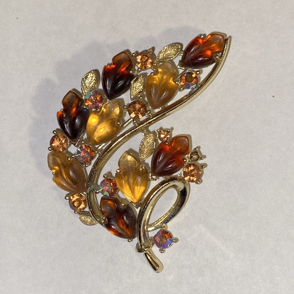 LISNER Signed Molded Jelly Lucite Brooch & Bracelet Designer Set - Vintage. - Picture 4 of 15
